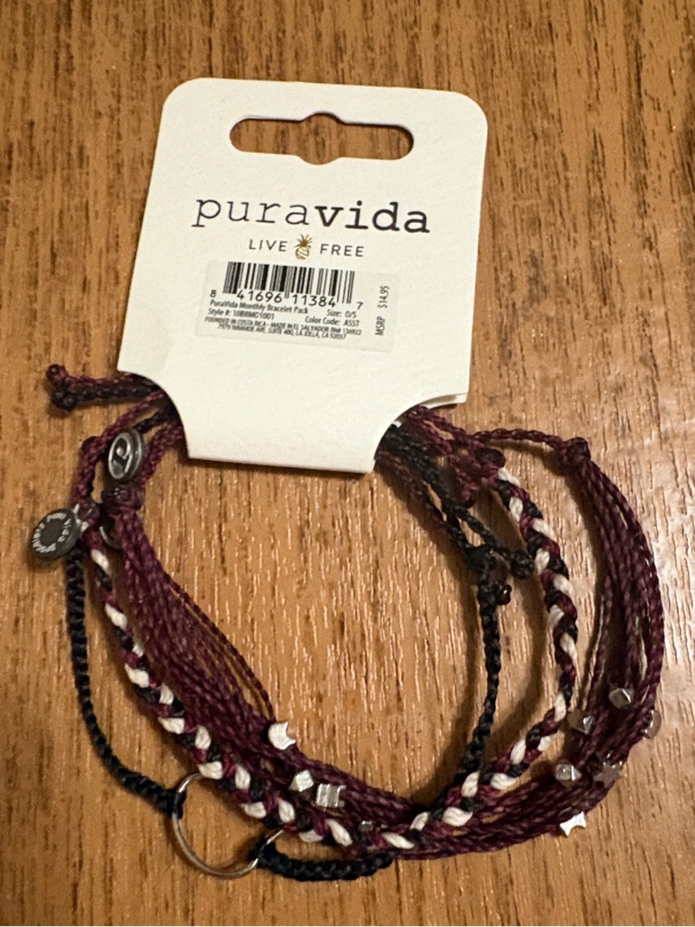 Pura Vida Mixed Bracelet Trio with Canvas Pouches — Blue, Burgundy, Mauve - Picture 5 of 7